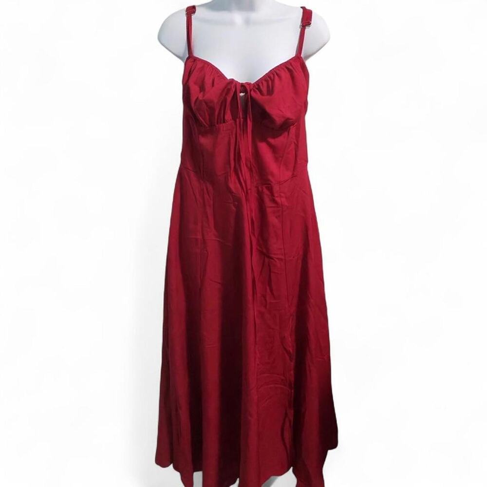 Parthea Red Maxi Dress Corset Tie Back Size XXL